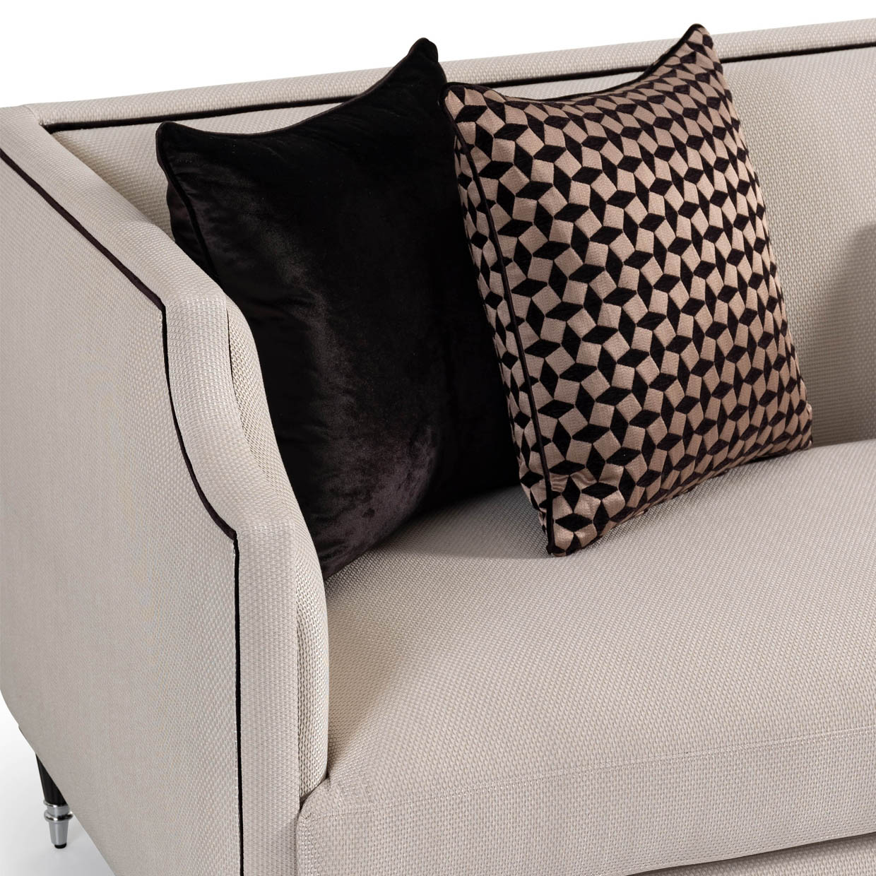 La Francaise Mansion Sofa - Cafe/Black