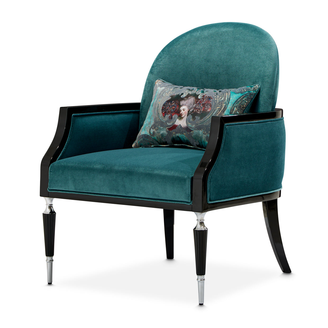 La Francaise Accent Chair - Azure/Black
