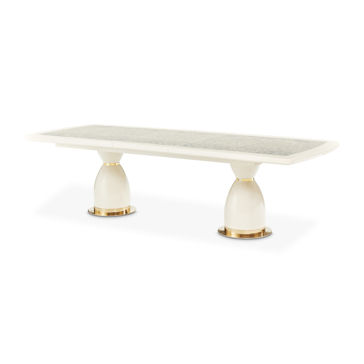 Lisbon Double Pedestal Dining Table - Silken Matte Cream