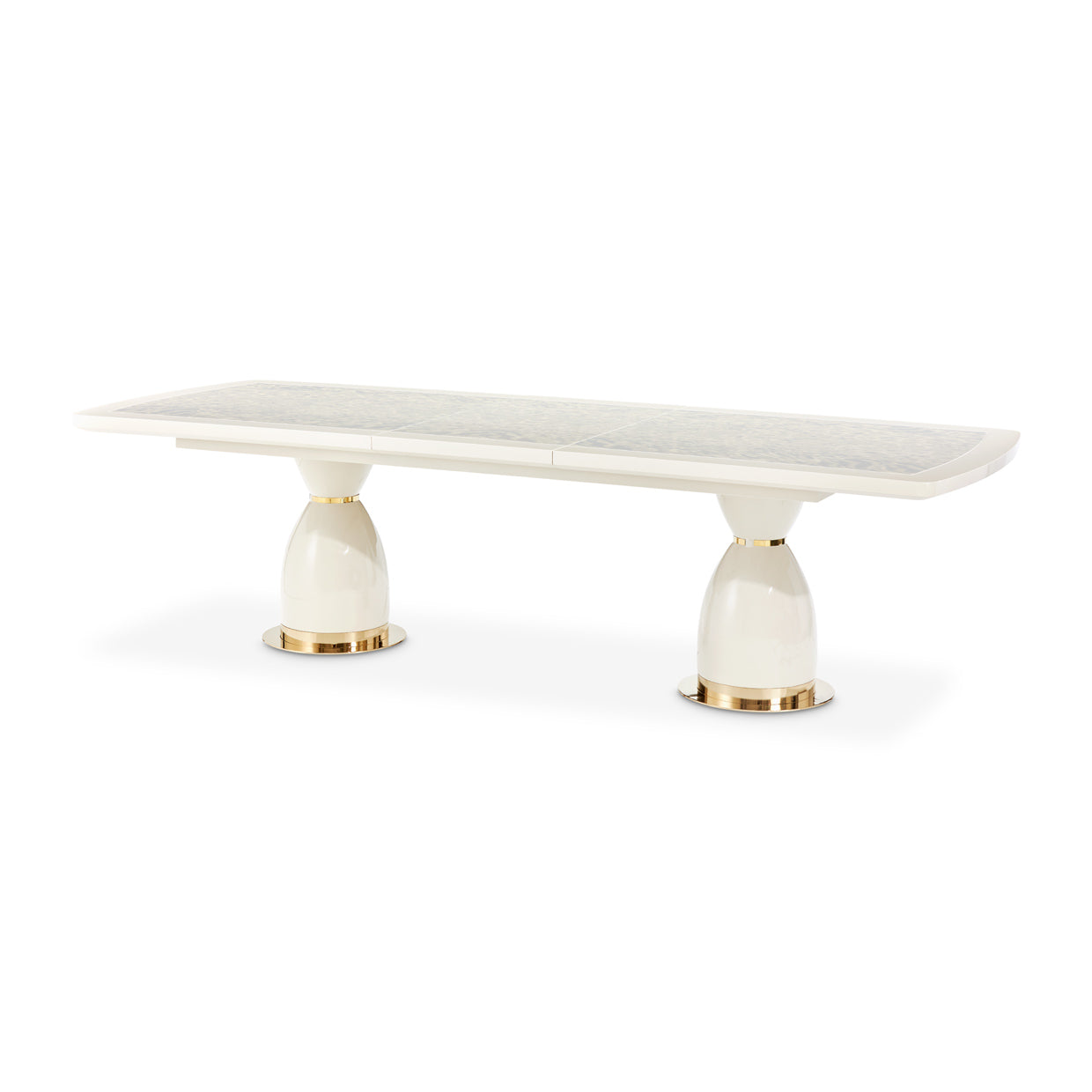 Lisbon Double Pedestal Dining Table - Silken Matte Cream