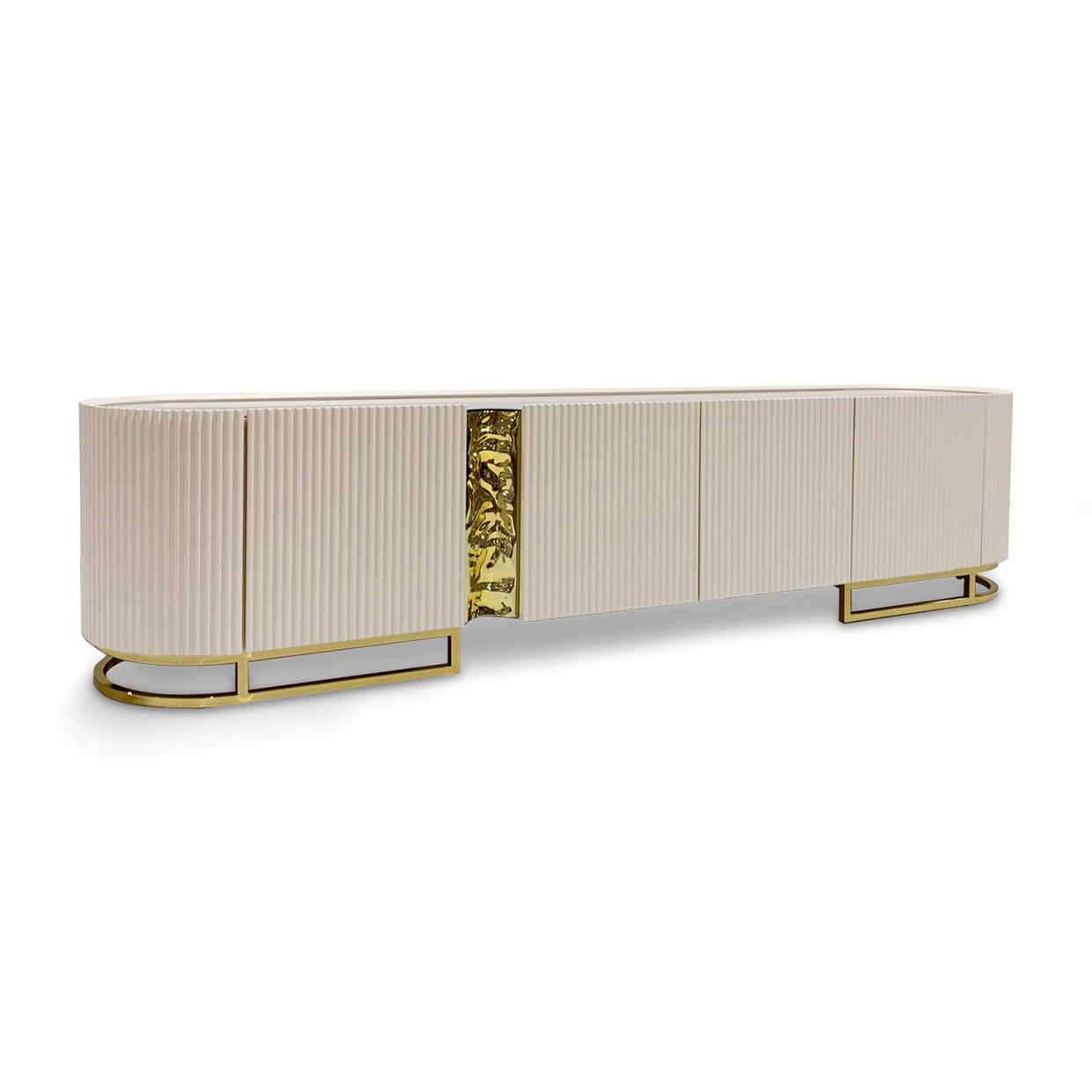 Lisbon Media Cabinet - Silken Matte Cream