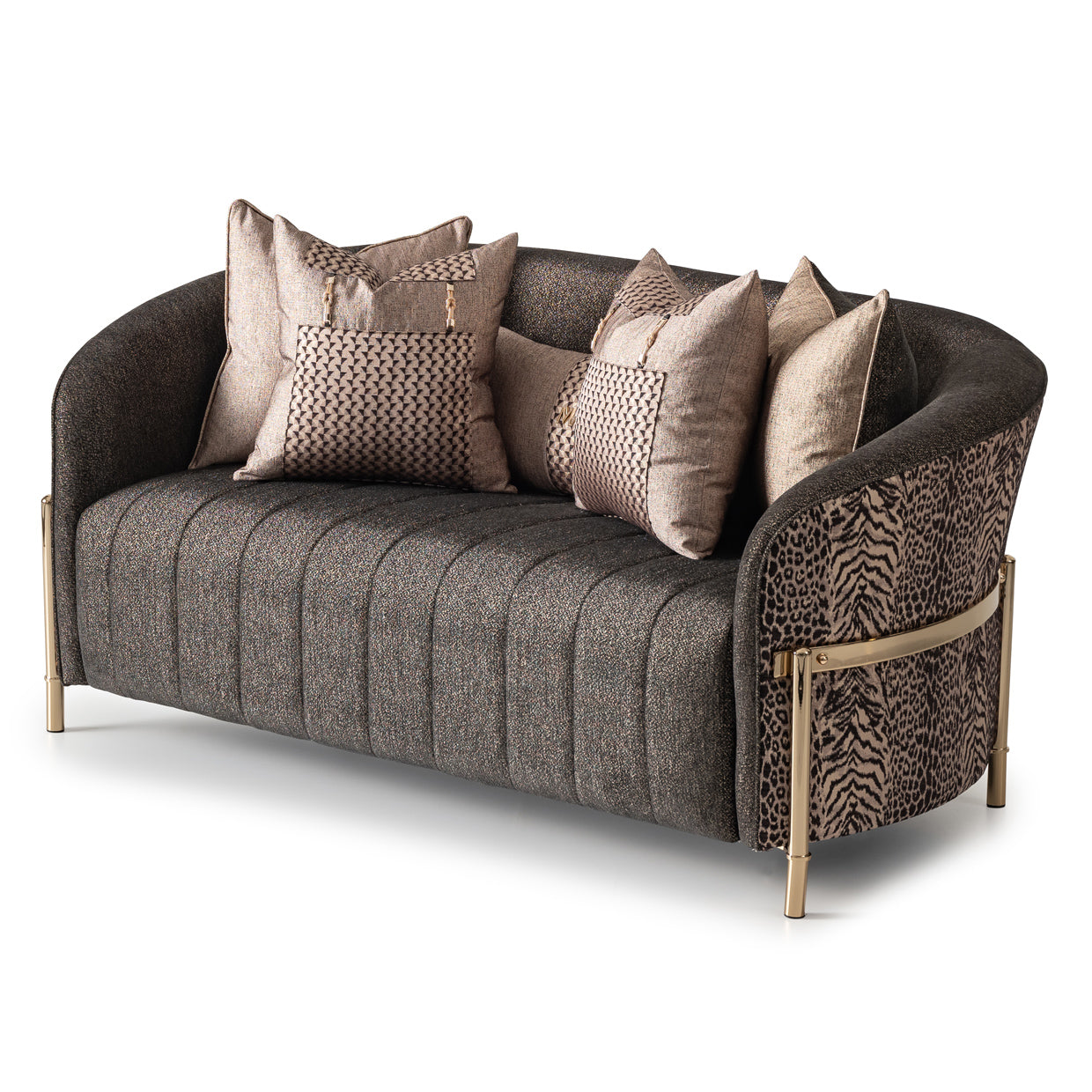 Lisbon Loveseat - Onyx/Gold