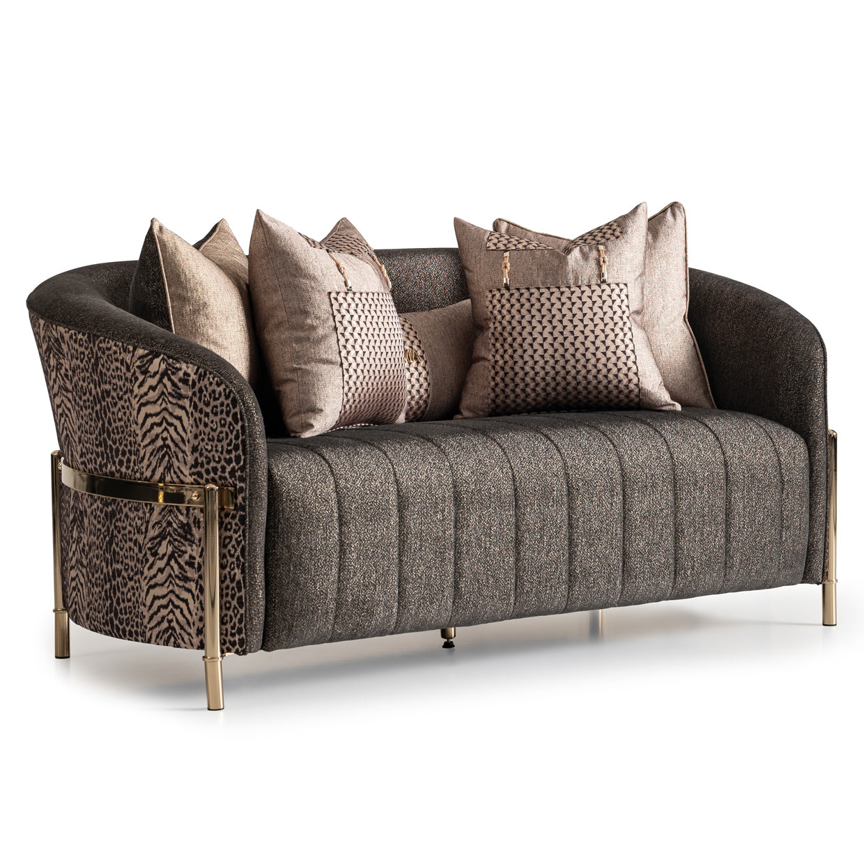Lisbon Loveseat - Onyx/Gold