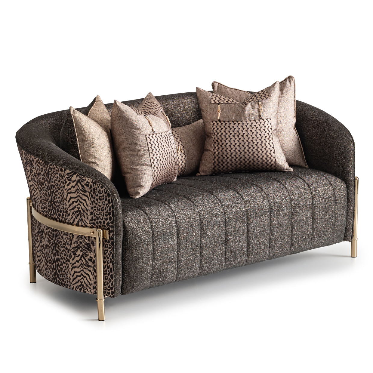 Lisbon Loveseat - Onyx/Gold