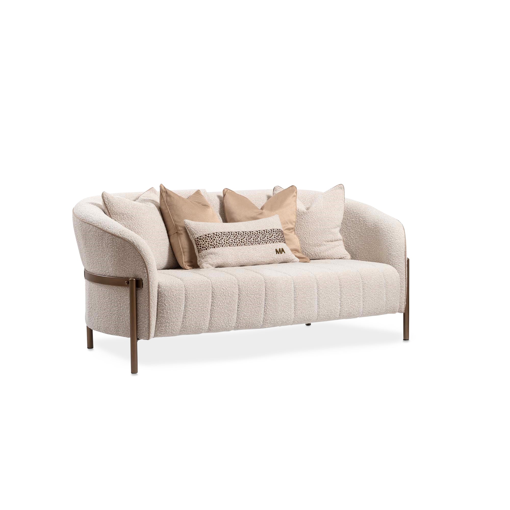 Lisbon Loveseat - Oyster/Matte Bronze