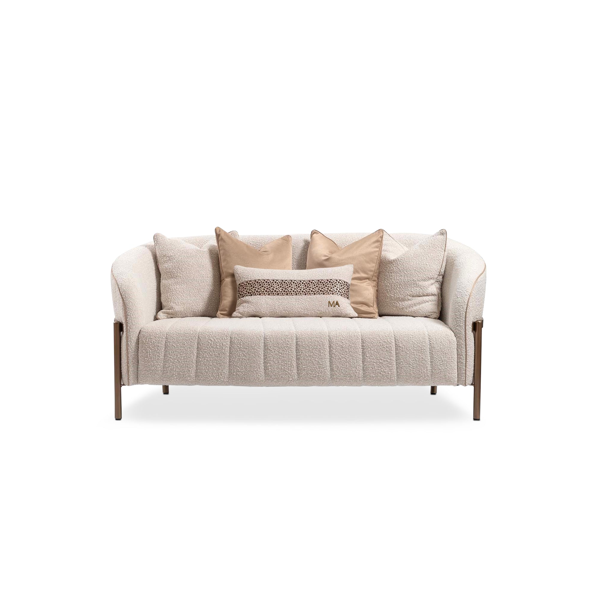 Lisbon Loveseat - Oyster/Matte Bronze