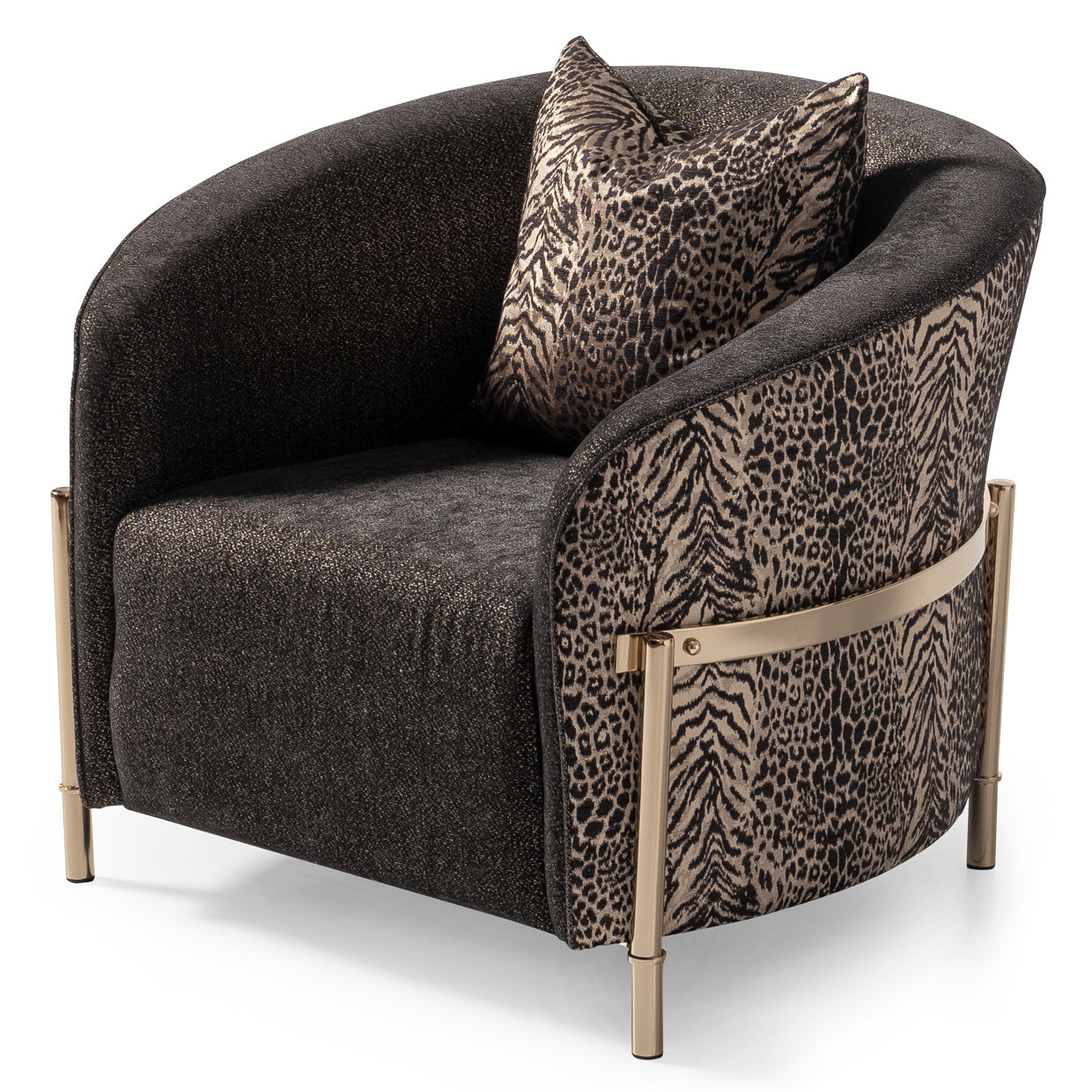 Lisbon Accent Chair - Onyx/Gold