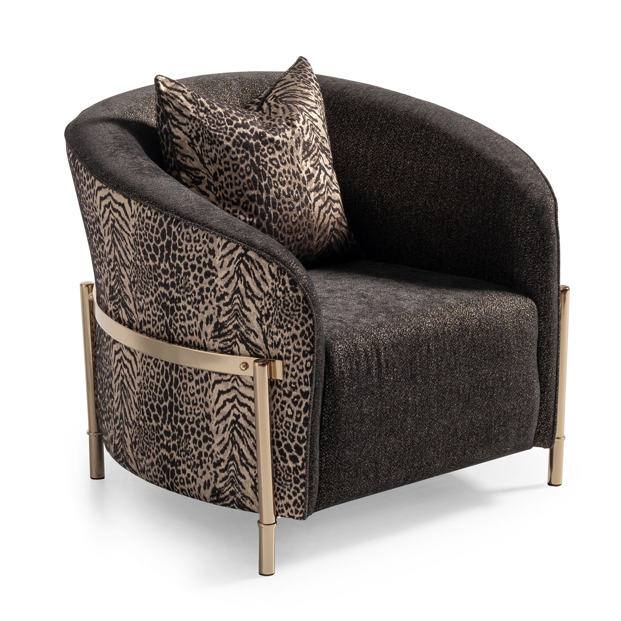 Lisbon Accent Chair - Onyx/Gold