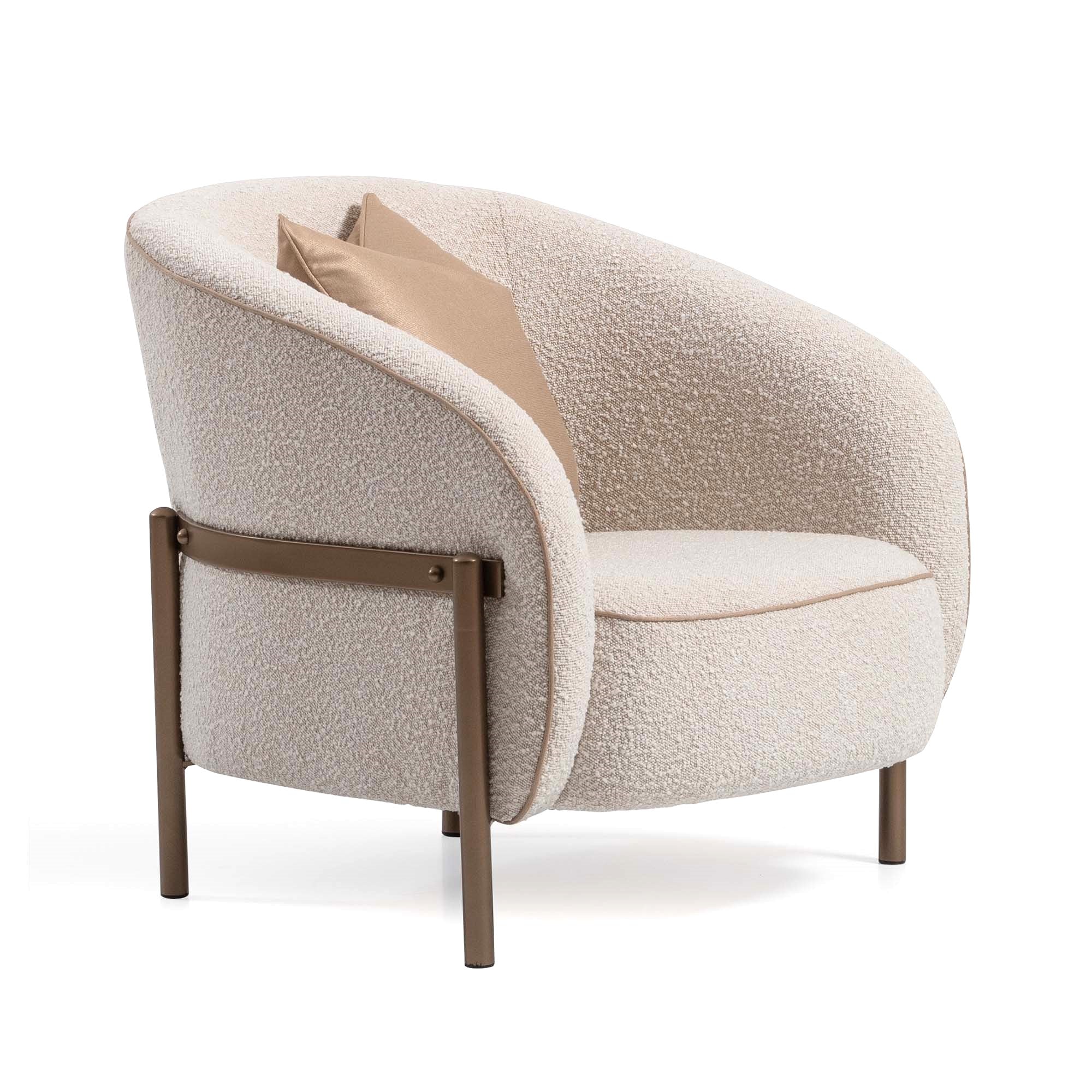 Lisbon Accent Chair - Oyster/Matte Bronze