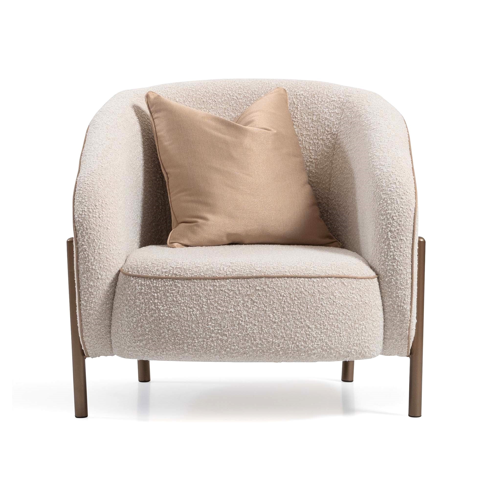 Lisbon Accent Chair - Oyster/Matte Bronze