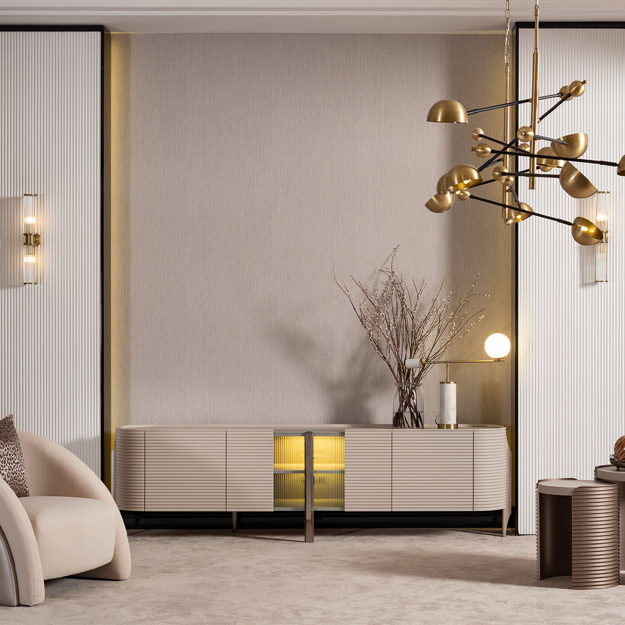 Mod Dream Media Cabinet - Rich Champagne