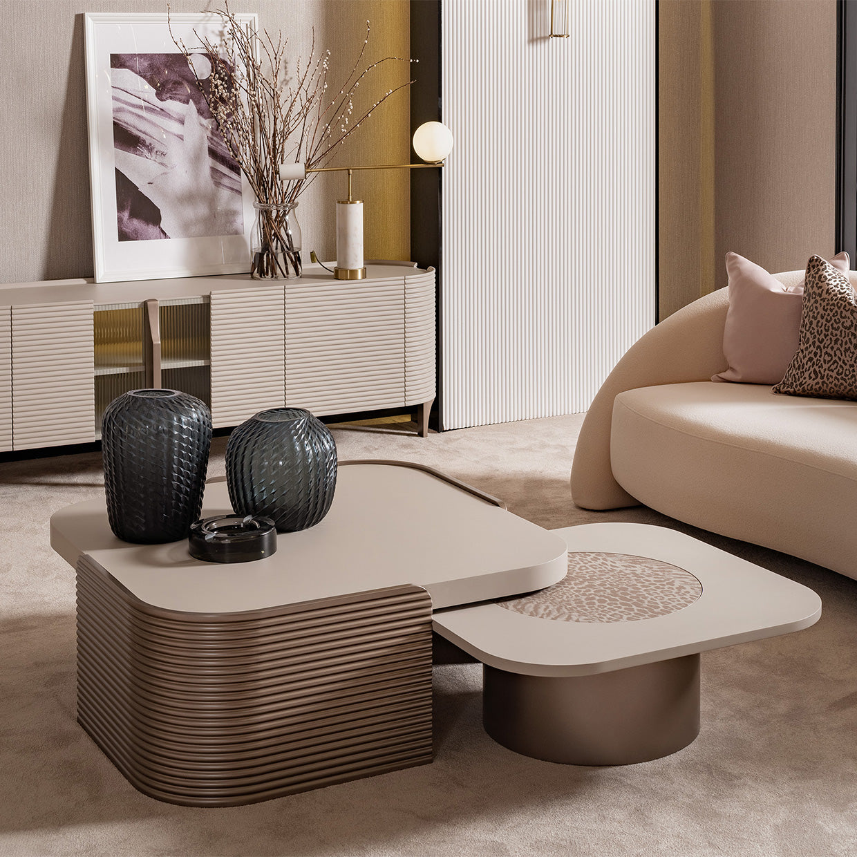 Mod Dream Short Cocktail Table - Rich Champagne