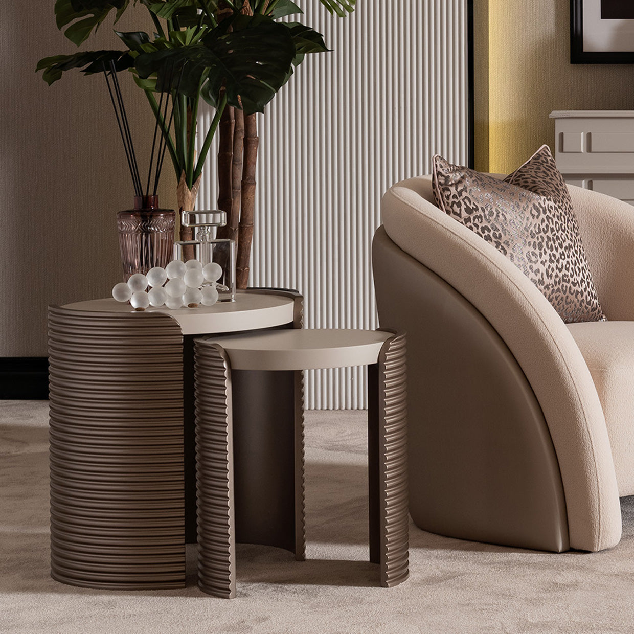 Mod Dream Nesting Tables, Set of 2 - Rich Champagne