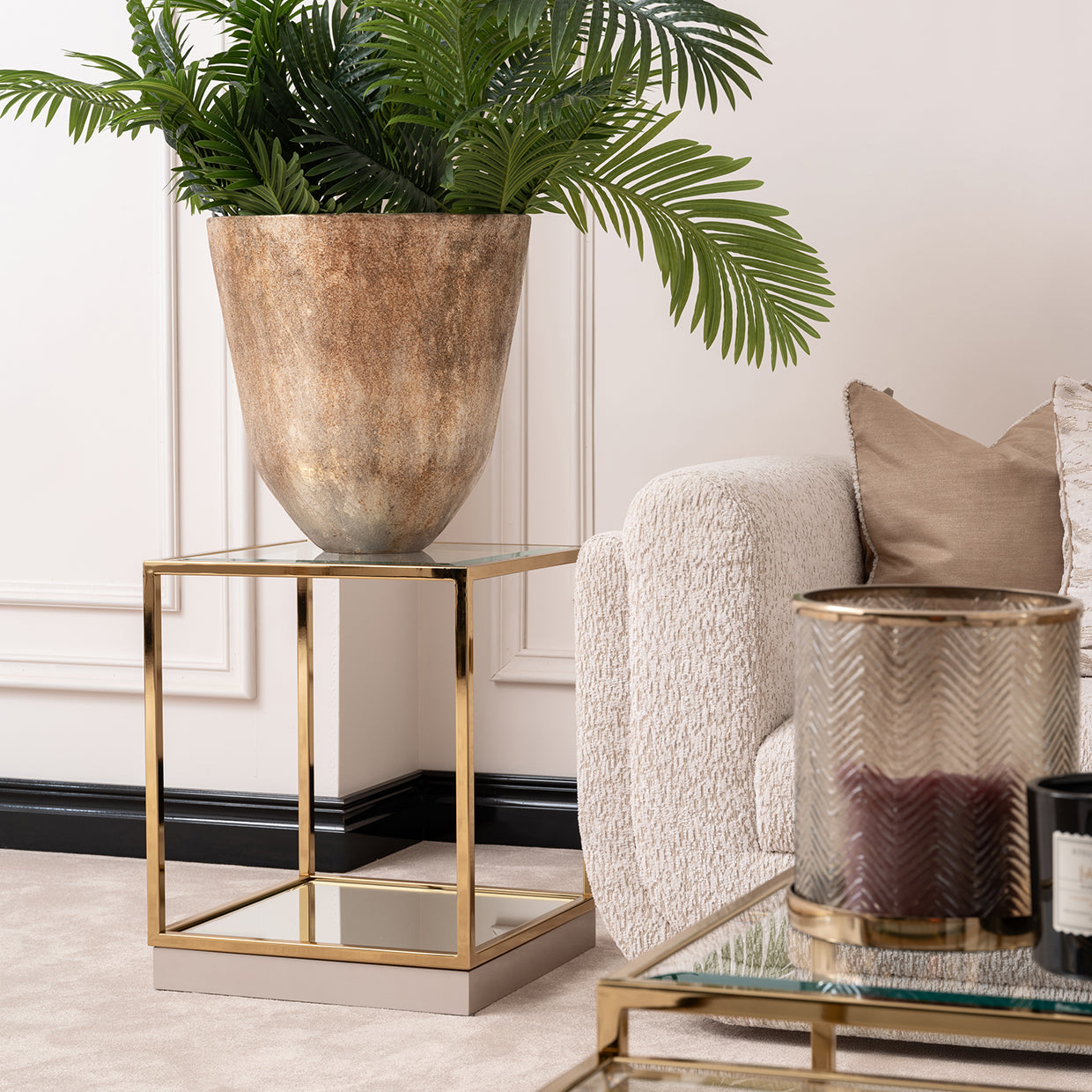 Savannah Breeze End Table - Bright Gold
