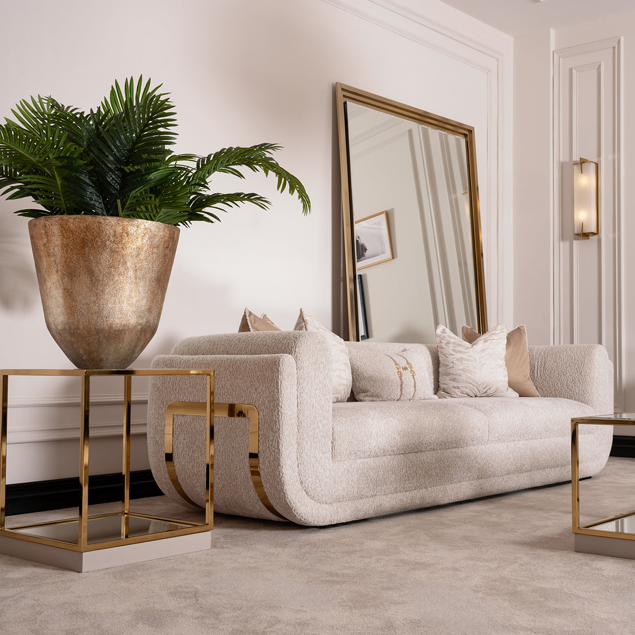 Savannah Breeze Standard Sofa - Cashmere/Bright Gold