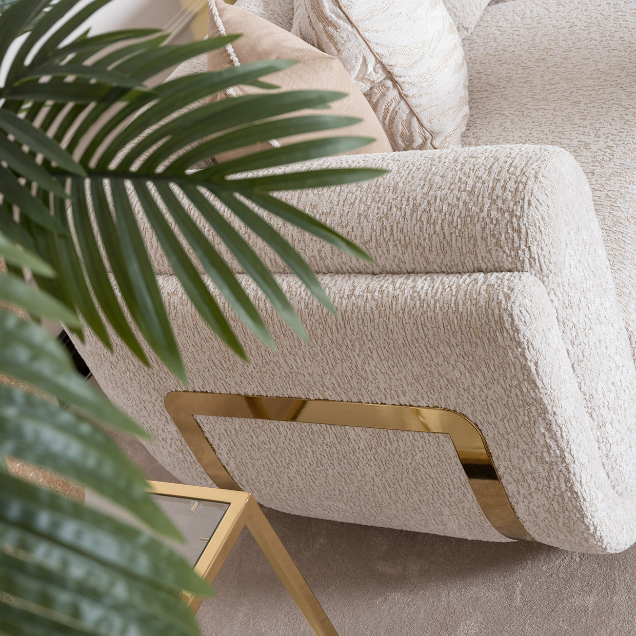 Savannah Breeze Mansion Sofa - Cashmere/Bright Gold