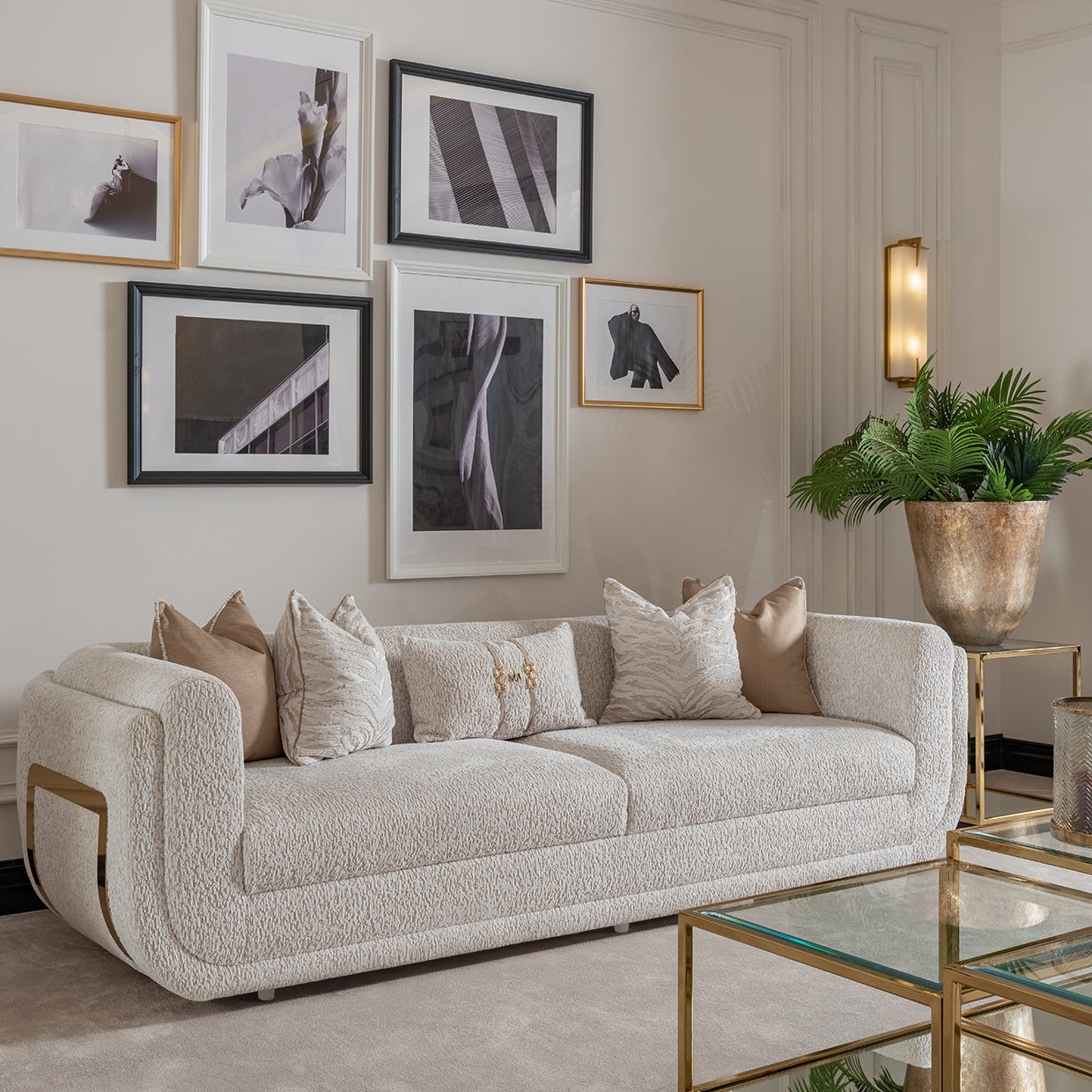 Savannah Breeze Mansion Sofa - Cashmere/Bright Gold