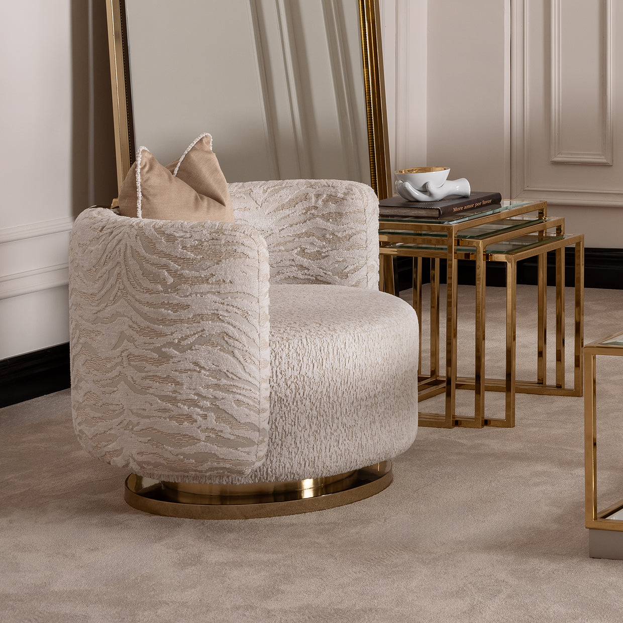 Savannah Breeze Swivel Chair - Cashmere/Bright Gold