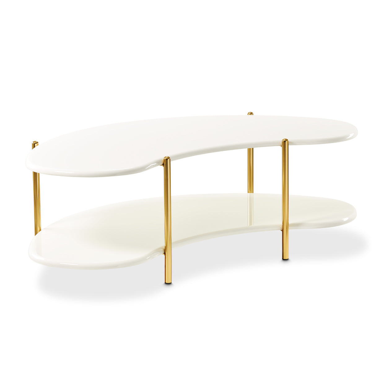 Sassani Cocktail Table - Pearl White/Gold