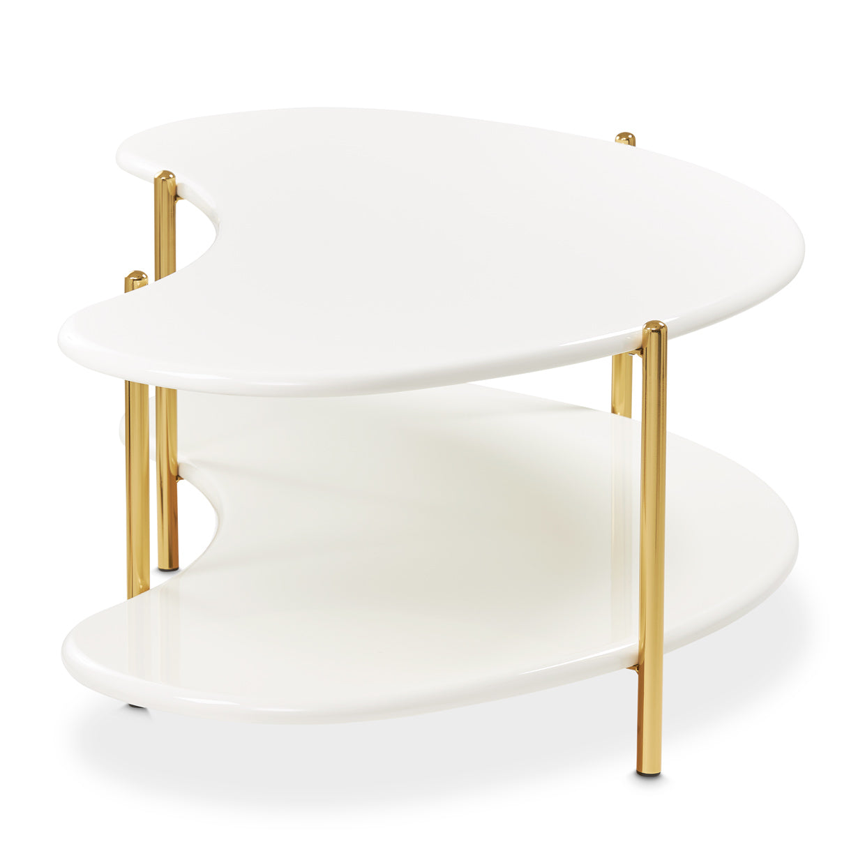 Sassani Cocktail Table - Pearl White/Gold
