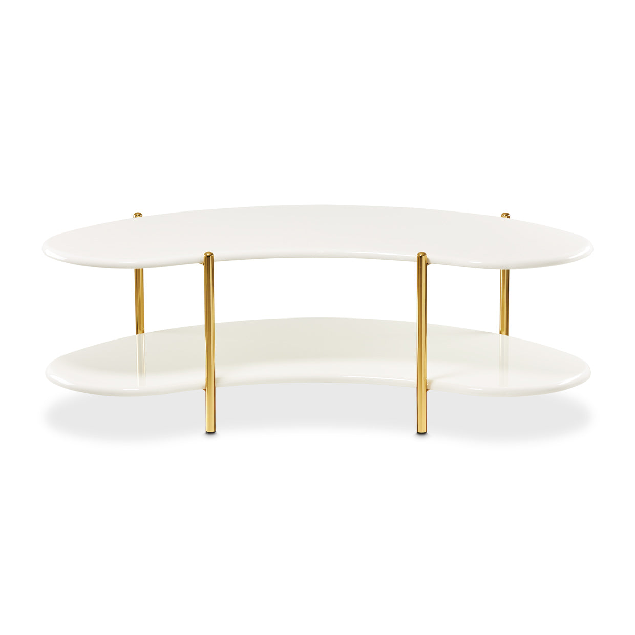 Sassani Cocktail Table - Pearl White/Gold
