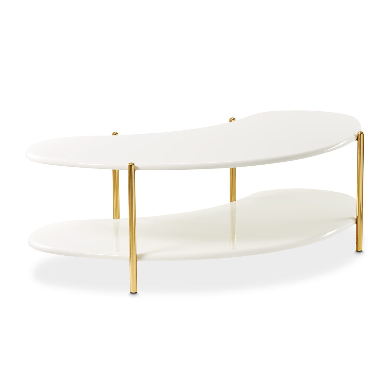 Sassani Cocktail Table - Pearl White/Gold