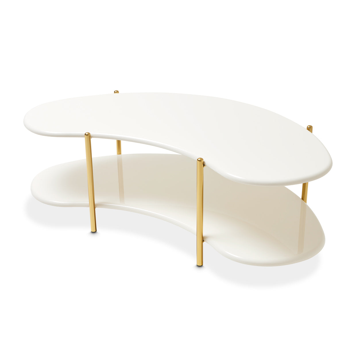 Sassani Cocktail Table - Pearl White/Gold