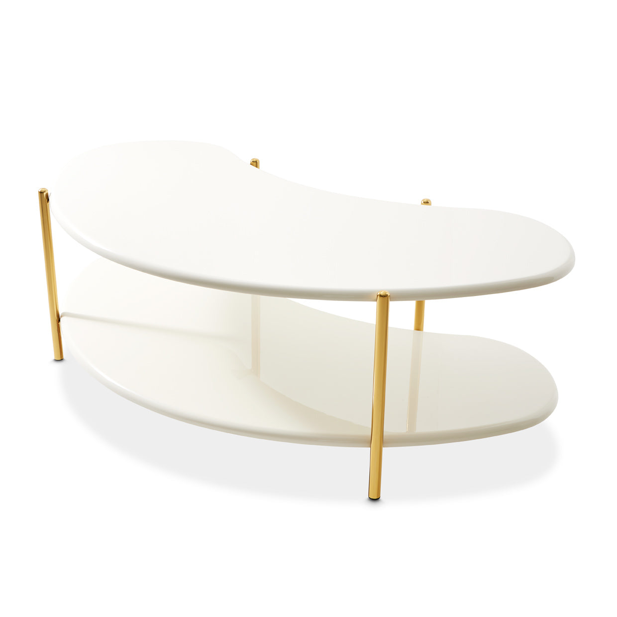 Sassani Cocktail Table - Pearl White/Gold