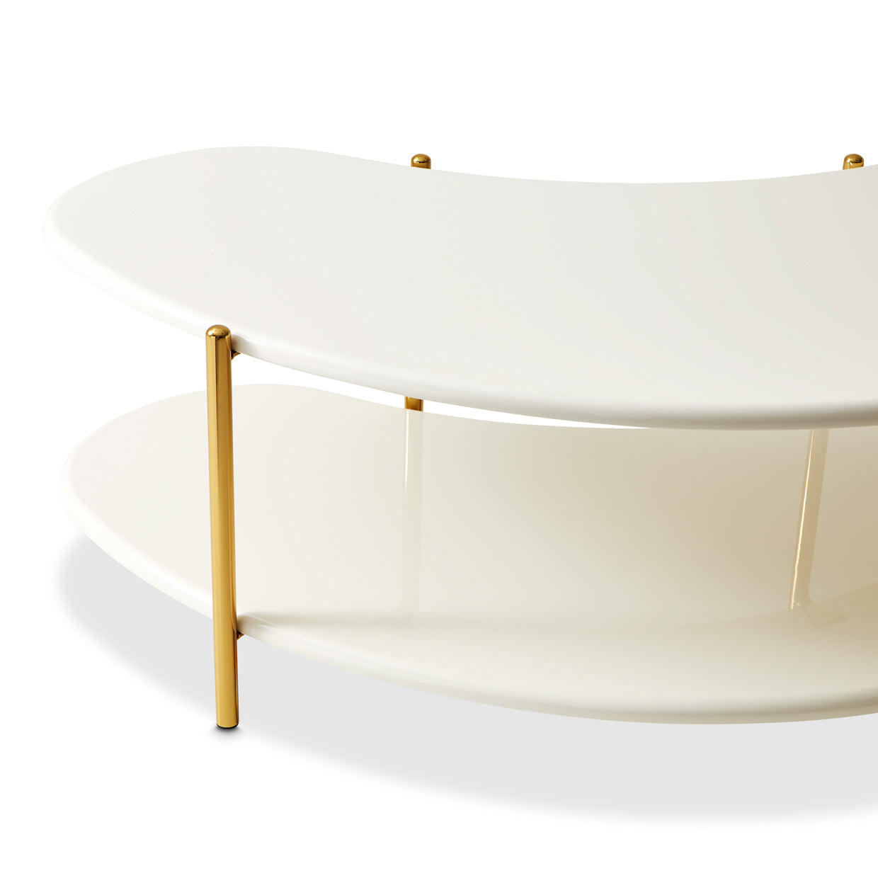 Sassani Cocktail Table - Pearl White/Gold