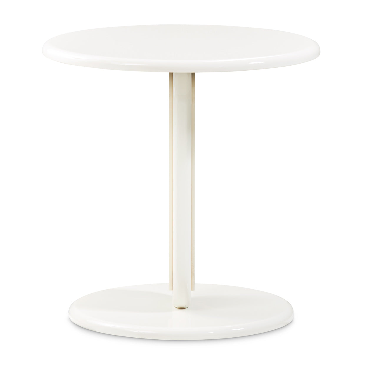 Sassani End Table - Pearl White/Gold