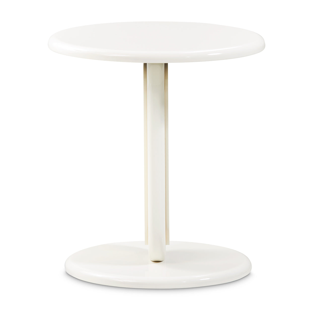 Sassani Accent Table - Pearl White/Gold