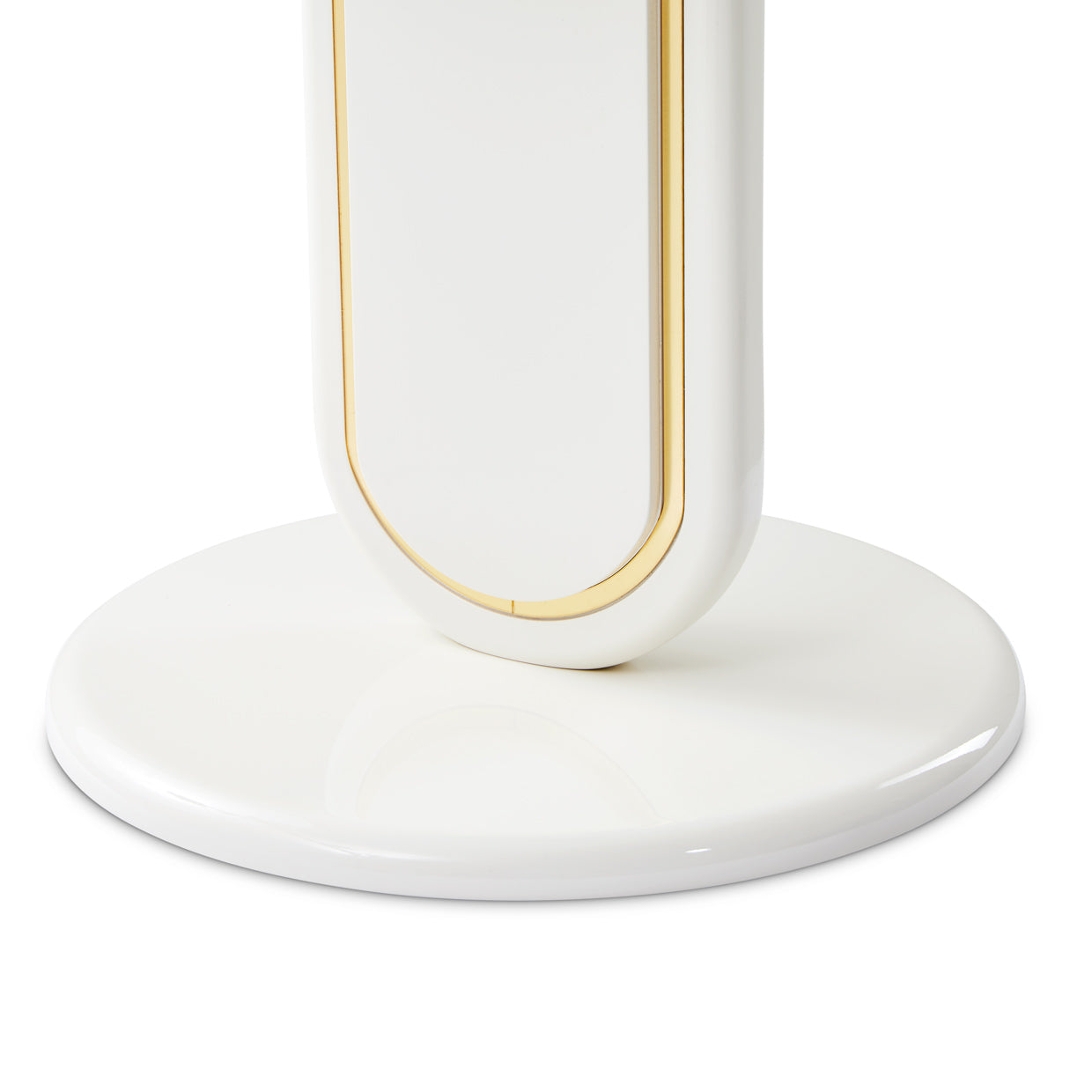 Sassani Accent Table - Pearl White/Gold