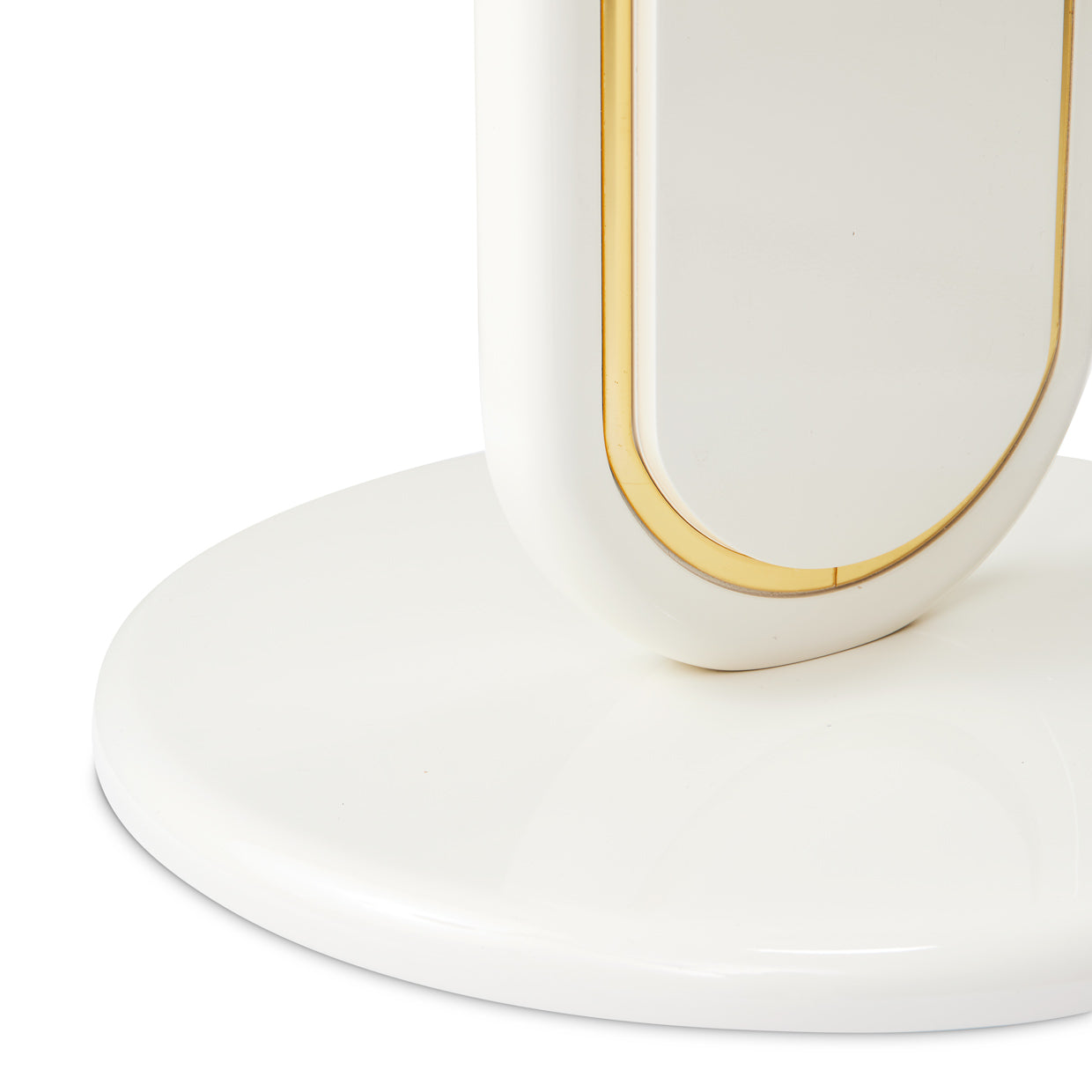 Sassani Accent Table - Pearl White/Gold