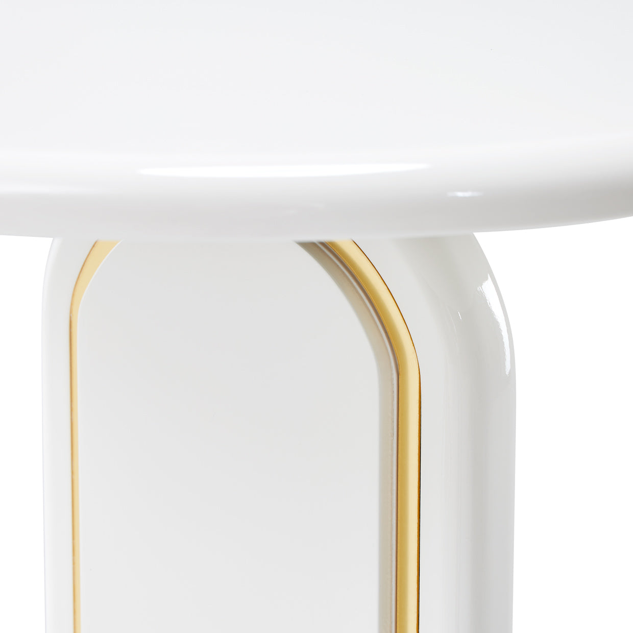 Sassani Accent Table - Pearl White/Gold