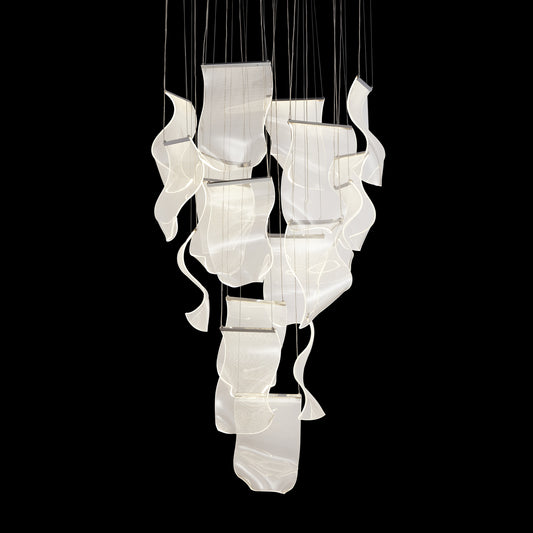 Sheer Waves 18-Light Round LED Chandelier - Chrome