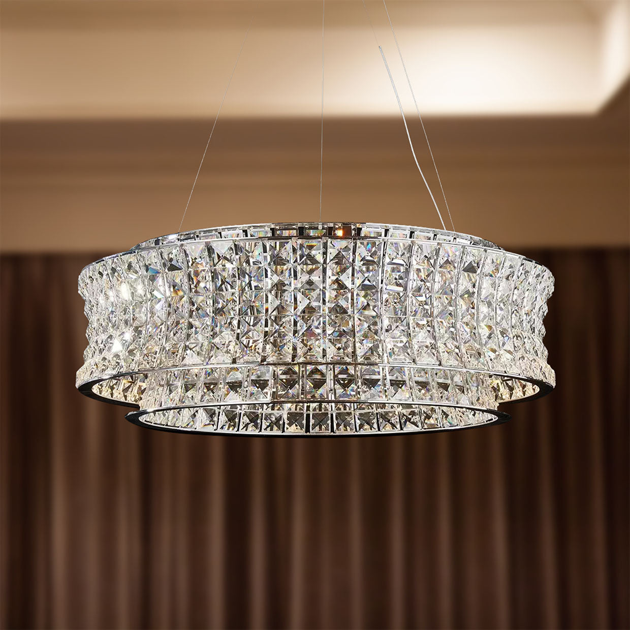 Galaxy Medium Round LED Chandelier - Chrome