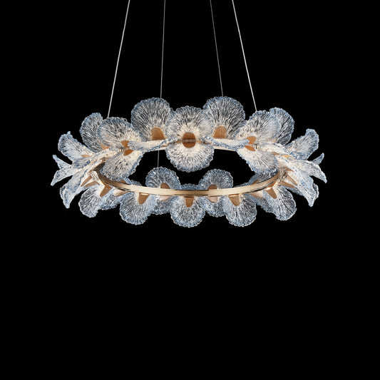 Brisa Large Round LED Chandelier - Blue/Gold