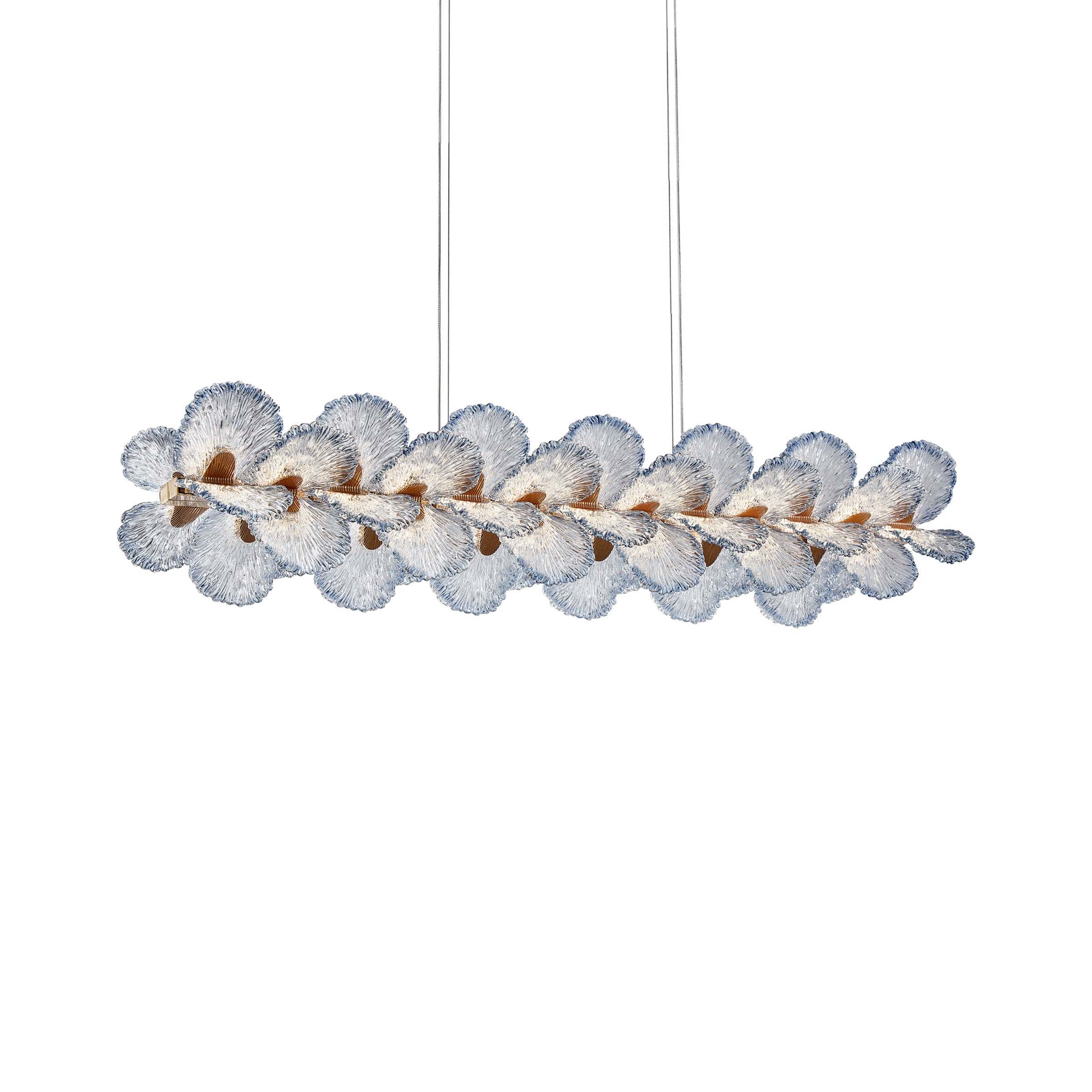 Brisa Rectangular LED Chandelier - Blue/Gold