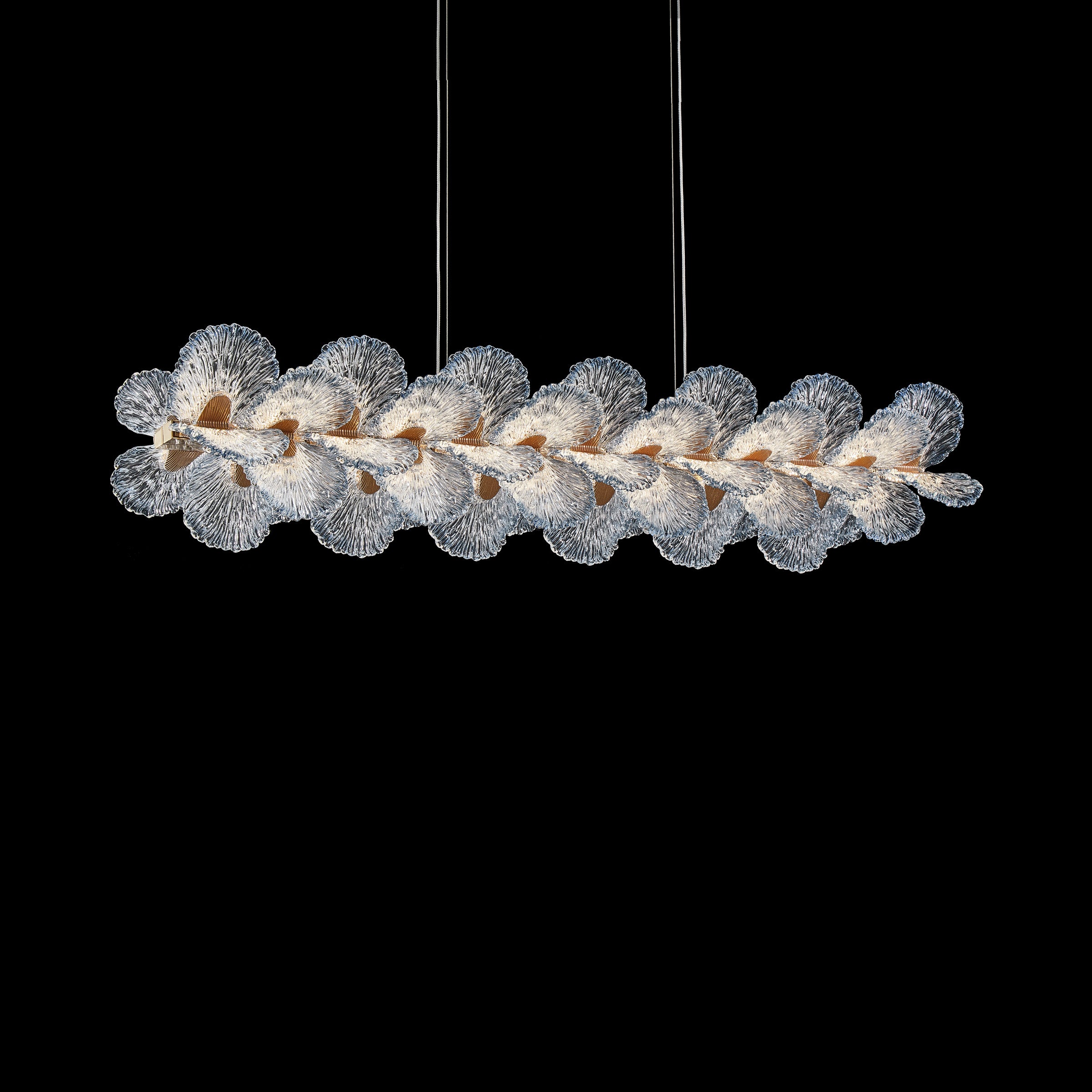 Brisa Rectangular LED Chandelier - Blue/Gold