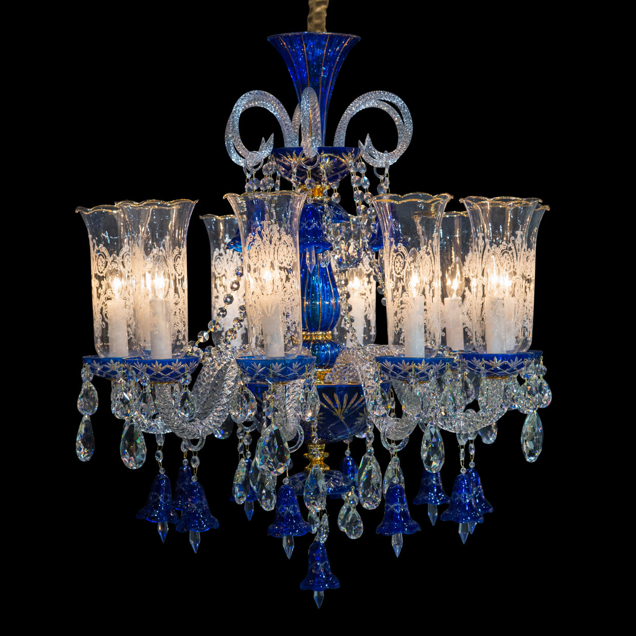 Winter Palace 10-Light Chandelier - Royal Blue