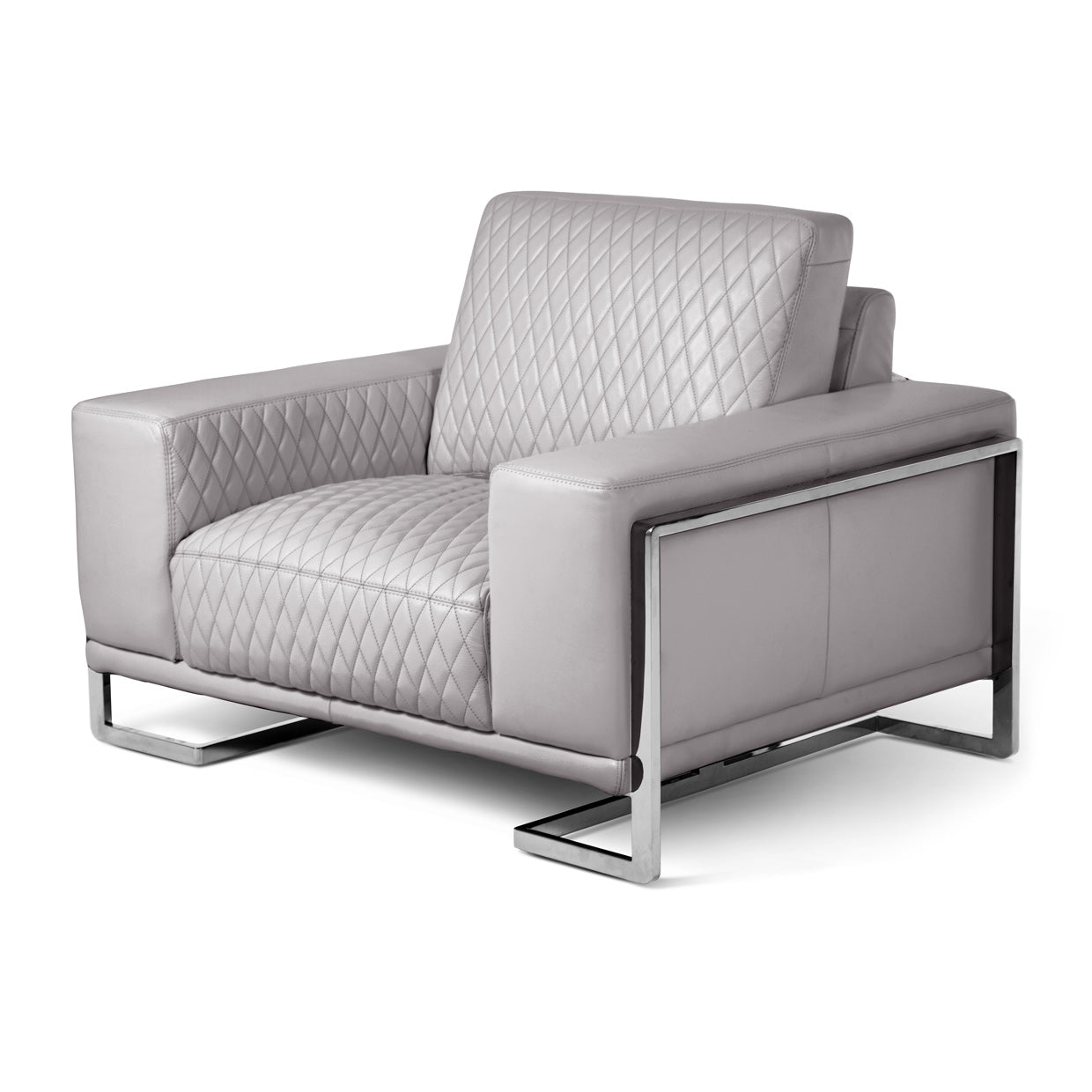 Gianna Chair and a Half - Light Gray/Stainless Steel