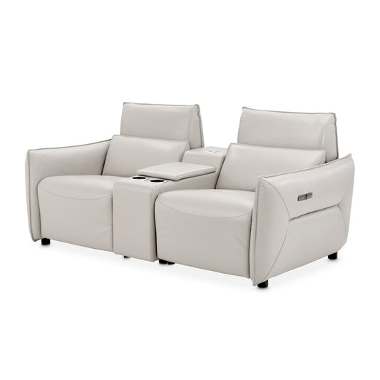 Verona 3-Piece Loveseat with Storage Console - Light Gray