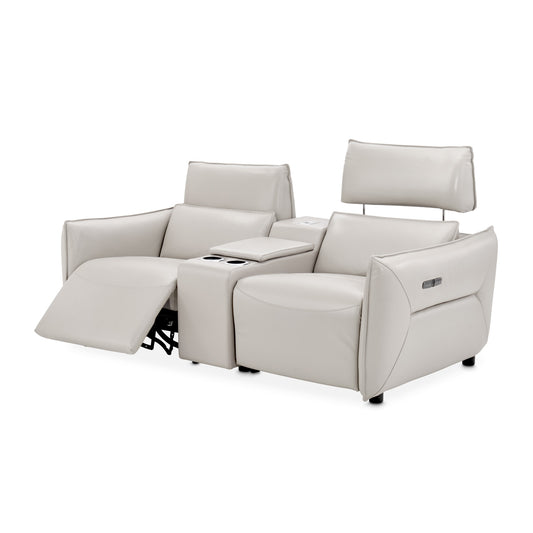 Verona 3-Piece Loveseat with Storage Console - Light Gray