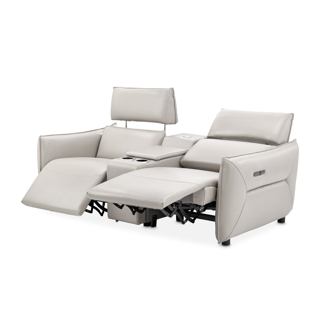 Verona 3-Piece Loveseat with Storage Console - Light Gray
