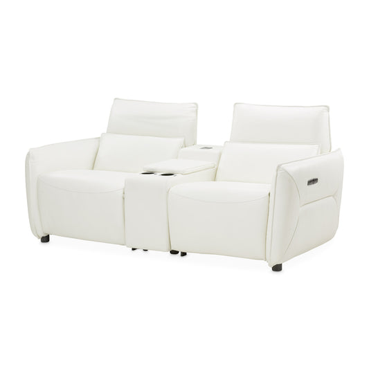Verona 3-Piece Loveseat with Storage Console - White