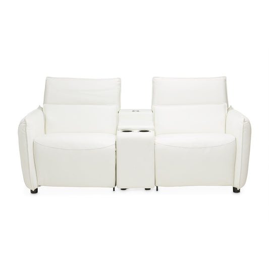 Verona 3-Piece Loveseat with Storage Console - White