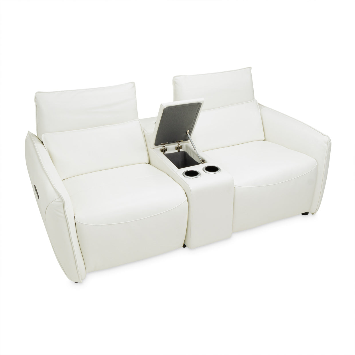 Verona 3-Piece Loveseat with Storage Console - White