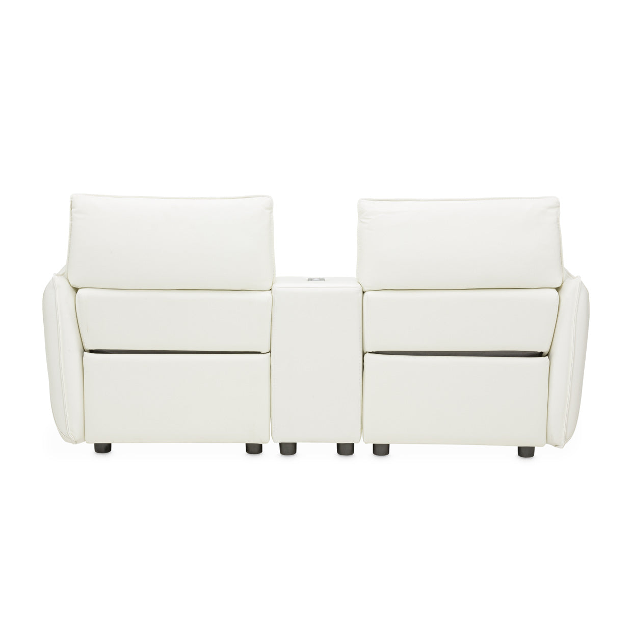 Verona 3-Piece Loveseat with Storage Console - White