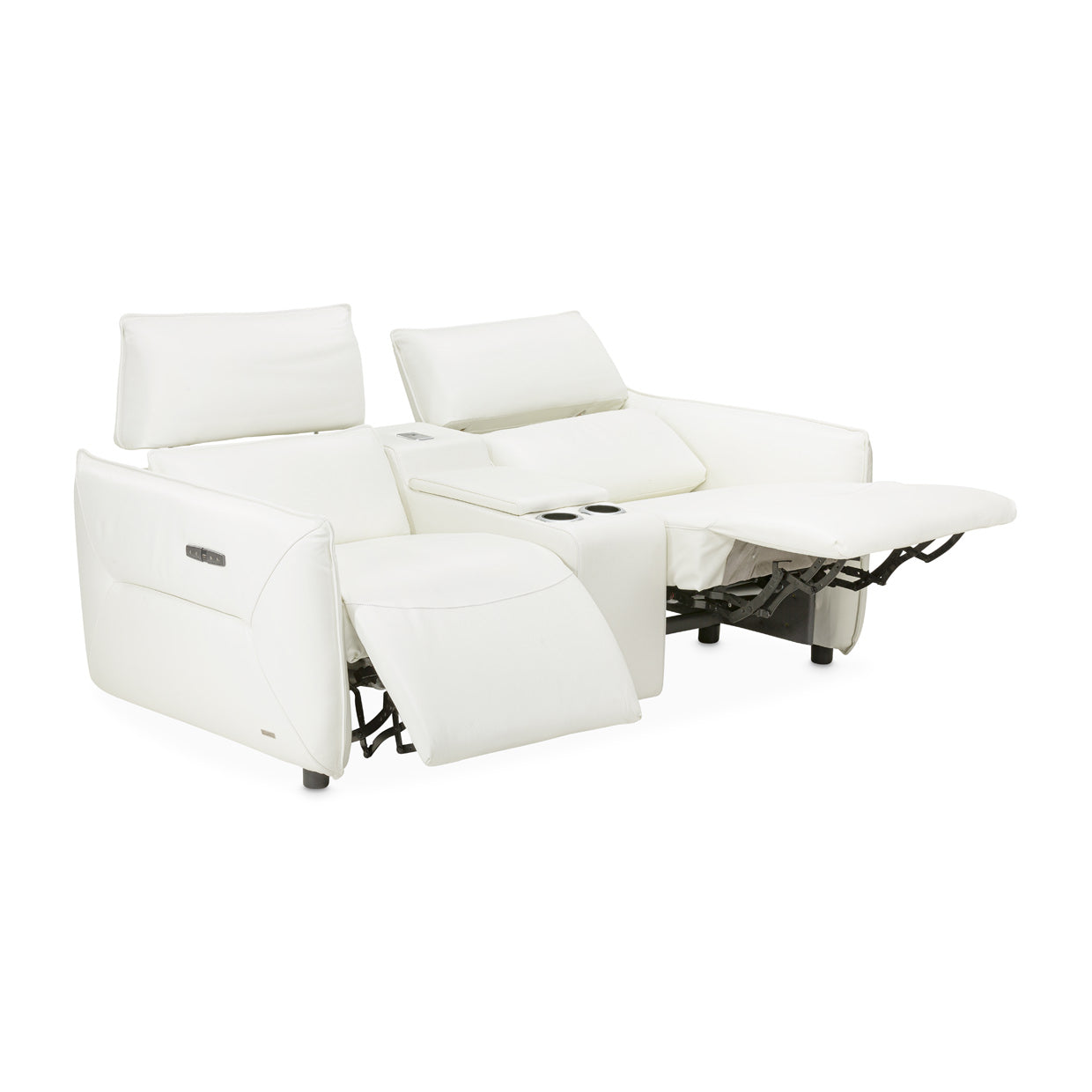 Verona 3-Piece Loveseat with Storage Console - White