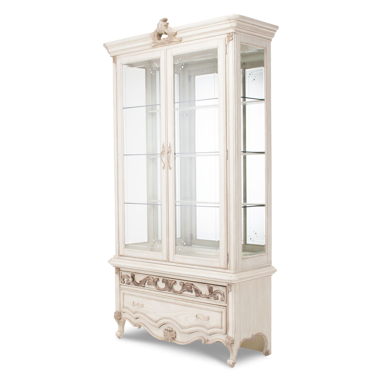 Platine de Royale Curio Display Cabinet - Champagne